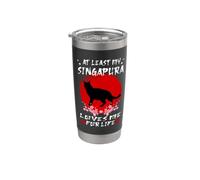 At Least My Singapura Loves Me For Life Japanese Cat Breeds Vaso térmico de acero inoxidable de doble pared
