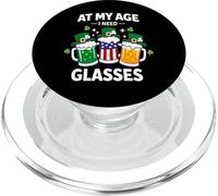 At My Age I Need Glasses Funny St Patricks Day Humor tee PopSockets PopGrip para MagSafe