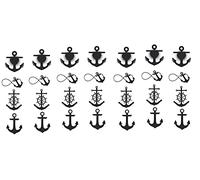 at sEA Anchor Collection - Pegatinas de vinilo con diseño de ancla en el mar, color negro