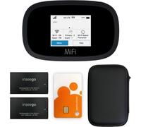 AT&T - Dispositivo WiFi inalámbrico 4G LTE MiFi 8000 | Global 4G Cat18 LTE | Hasta 1 Gbps | Paquete EVDO-LINK para dispositivo de punto de acceso móvil con funda dura, protector de pantalla, tarjeta