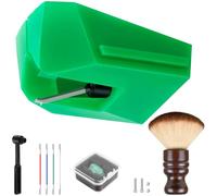 AT-VMN95E - Lápiz capacitivo de repuesto para tocadiscos Audio-Technica VM95E y AT-LP120X-USB, aguja de diamante elíptica de alta fidelidad con cepillo limpiador antiestático y cepillo para lápiz