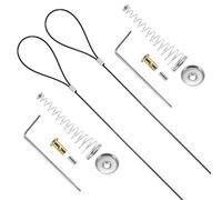 AT02-2 Juegos de pestillo de puerta con cable y cadena de tracción, abridor de puerta con resorte ajustable, de 5 a 15 cm for cercas de metal y madera en jardines.