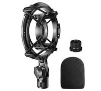 AT2020 - Filtro pop de micrófono con soporte de choque para micrófono AT2020 antivibración de suspensión Shonck, compatible con micrófono Audio-Technica AT2020 y soporte de micrófono de brazo de brazo