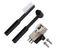 AT3600L - Cartucho fono Stylus de repuesto con cepillo para tocadiscos, compatible con tocadiscos DJ, paquete de 3 incluye kit de limpieza, construcción de plástico, blanco/negro