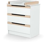 AT4 Cambiador de 3 cajones en madera Blanco y Haya
