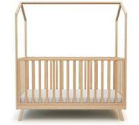 AT4 - Cuna bebé casita evolutiva CONFORT madera - Haya Barnizada - 70 x 140-146 x 74.50 x 162.50 cm
