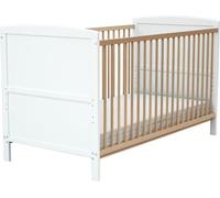 AT4 Cuna bebé evolutiva madera Blanco y Haya 70 x 140 cm