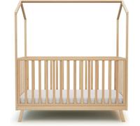 AT4 Cuna cabaña convertible en madera Haya Barnizada 70 x 140 cm