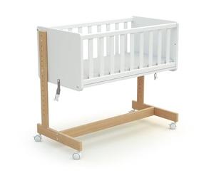 AT4 - Cuna colecho bebé evolutiva CONFORT madera - Blanco/Haya Barnizada - 40 x 80-88 x 45,50 x 79,50 cm
