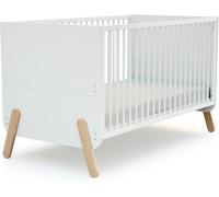 AT4 Cuna convertible en madera Blanco y Haya 70 x 140 cm