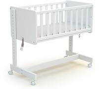 AT4 Cuna de colecho convertible en madera Blanco 40 x 80 cm