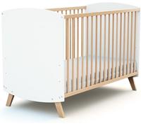 AT4 Cuna de madera 60 x 120 cm Blanco y Haya