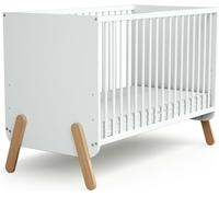 AT4 Cuna en madera Blanco y Haya 60 x 120 cm