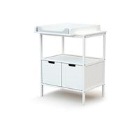 AT4 - Mueble cambiador bebé 2 puertas ESSENTIEL madera - Blanco - 68 x 66 x 90,5 cm