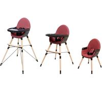 AT4 Trona de bebé en plástico Negro y Burdeos 3 alturas