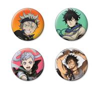 Ata Boy Black Clover Characters, Asta, Yuno, Noelle, Yami - Juego de cuatro botones coleccionables de 1.25 pulgadas
