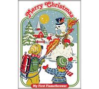 Ata-Boy Steven Rhodes Merry Christmas My First Flamethrower - Imanes para refrigeradores y taquillas (2.5 x 3.5 pulgadas)