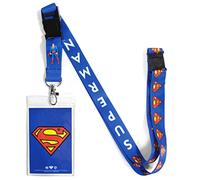 Ata-Boy Superman Lanyard Badge Holder DC Comics Lanyards para tarjetas de identificación - Superman Gifts & Merchandise, Negro, talla única