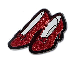 Ata-Boy Wizard of Oz Ruby Pantuflas 3/4 pulgadas Full Color Glitter Esmalte Pin