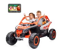ATAA Can Am Maverick UTV Buggy XL 24V MP4 - Naranja- Coche eléctrico Todo Terreno para niños biplaza XXL con batería 24V, Ruedas de Goma, Doble Asiento de Piel y Mando para Padres
