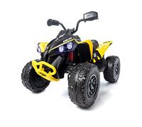 ATAA Can Am Renegade Quad Infantil 24v - Amarillo -Quad eléctrico para niños con batería Ultra Potente de 24V, Asiento Acolchado de Polipiel, 4 Grandes Ruedas de Eva, 4 Motores de 200 W