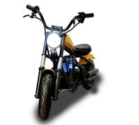 Ataa Chopper Black 24v - Amarillo -Moto eléctrica Infantil ATAA Chopper Black 24V con Licencia, Motor 160 W, Ruedas de Goma inflables, Luces LED y Asiento ergonómico