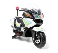 ATAA Moto de Policía para 2 Niños Pro 24v - Blanco - Eléctrica con Batería Potente de 24V, Luces y Sirena