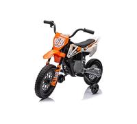 ATAA Nuka Moto Eléctrica Infantil 12V Naranja con Ruedines, Música y Bluetooth - Suspensión Trasera y Acelerador de Puño - Niños 3 a 6 Años