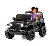 ATAA Raider 12V Jeep eléctrico Infantil Negro Metalizado 4x4 con Mando Parental, Ruedas Grandes EVA y Asiento Acolchado de Piel