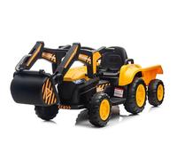 ATAA Tractor Eléctrico Infantil Stone 12 V Amarillo con Excavadora y Remolque