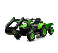 ATAA Tractor Eléctrico Infantil Stone 12 V Verde con Excavadora y Remolque