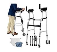 ATAAY Andadores para Personas Mayores Andadores para Personas Mayores Silla de Inodoro para Inodoro con Ruedas, Andador con Ruedas de Postura Vertical portátil Multifuncional, Andador médico Plegable