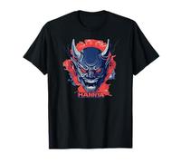 Ataca el miedo con el diseño de máscara Oni Hannya Camiseta