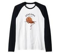 Atacama Chile Flamingo Retro Atardecer Camiseta Manga Raglan
