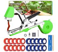 Atadora de viña,Máquina Atadora de Plantas, Se Suministra con 10000 Clavos y 20 Rollos de Cinta de Colores, Maquina Atar Tomates para Jardines, Huertos, Frutales y Flores Herramientas Jardineria