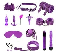 Ataduras Sex Bondage Kit BDSM Plug Anal Qoosea 17PCS Set de Juguetes Sexuales para Parejas Set Bondage Ajustable Juegos para Adultos para Parejas Set de Retención para Accesorios Sexuales (Morado)