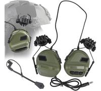 ATAIRSOFT Auriculares tácticos intercomunicadores ilimitados con micrófono, Impermeables, sin función de reducción de Ruido (Verde OD)