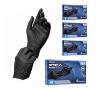 Atakito Guantes nitrilo negros - guantes desechables sin látex - disponibles en talla S a XL - caja individual y packs ahorro (1, Negro, M)