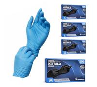 Atakito Guantes Nitrilo Negros y Azules - Pack de 1, 5 ó 10 Cajas de 100 und. - Guantes desechables sin látex - Tallas Disponibles S a XL. (10, Azul, XL)
