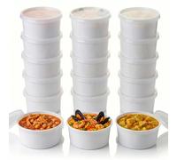 Atakito Tarrinas de Plástico con Tapa para Comida - Envases para Comida para Llevar 450 ml y 1000 ml | Caracoles, Callos, Menudos, Sopas y Guisos | Apto Microondas y Congelador (100, 450 ml)