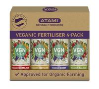 Atami - Veganic Fertiliser 4-PACK - Kit completo de fertilizantes veganos - 4 X 250 ml - Abonos orgánicos, ecológicos y naturales para todas las fases del cultivo de plantas