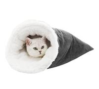 Ataoyus Cozy Cocoon Pet Bed, Soft Plush Self Warming Cat Bag, Winter Pet Plush Bed, Cat Sleeping Bag Bed Winter Warm with Cave Design for Balconies Corridors Floor