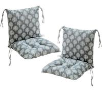 Ataoyus Juego de 2 cojines para silla con respaldo, cojín de respaldo con correa, cojín de respaldo bajo, 40 x 80 cm, respaldo extraíble