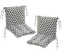 Ataoyus Juego de 2 cojines para silla con respaldo, cojín de respaldo con correa, cojín de respaldo bajo, 40 x 80 cm, respaldo extraíble