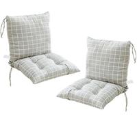 Ataoyus Juego de 2 cojines para silla de jardín con cojín de respaldo, cojines para sillas de exterior, cojines de silla de jardín, 40 x 80 x 7 cm, cojín de respaldo alto para exteriores e interiores