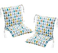 Ataoyus Juego de 2 cojines para silla de jardín con cojín de respaldo, cojines para sillas de exterior, cojines de silla de jardín, 40 x 80 x 7 cm, cojín de respaldo alto para exteriores e interiores