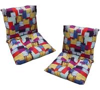 Ataoyus Juego de 2 cojines para silla de jardín con cojín de respaldo, cojines para sillas de exterior, cojines de silla de jardín, 40 x 80 x 7 cm, cojín de respaldo alto para exteriores e interiores