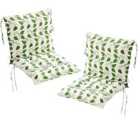 Ataoyus Pack de 2 cojines para silla con respaldo, cojín para asiento, cojín lumbar con cinta de velcro, cojín para silla de jardín 40x80cm, respaldo lumbar extraíble