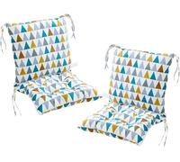 Ataoyus Pack de 2 cojines para silla con respaldo, cojines de asiento, respaldo acolchado con correa, cojines de respaldo bajo, cojines para sillas de jardín 40 x 80 cm, respaldo acolchado extraíble