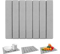 Ataoyus Tapete de Piedra de Secado rápido para Cocina, tapete de Secado de Piedra, Tabla de Drenaje Absorbente, tapete de Secado de Platos Reutilizable para Estante de Drenaje Plegable, encimera